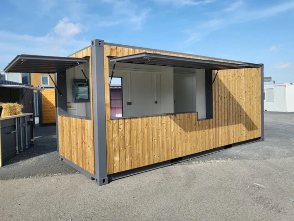 Contenedor snack bar 20 pies Snack-Box con puerta corredera elevable