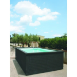 Piscina portátil sin obra de 5,25 x 2,55 m con cuarto técnico integrado