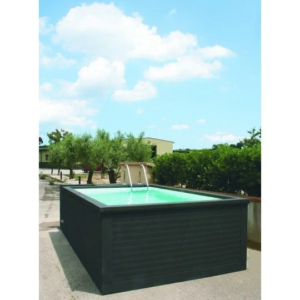 Piscina portátil sin obra de 5,25 x 2,55 m con cuarto técnico integrado