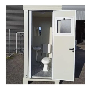 Módulo sanitario con inodoro y lavabo S1 con ventana abatible en la puerta