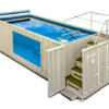 Piscina panorámica contenedor de 6,05 x 2,44 m con ventanal de 5 capas