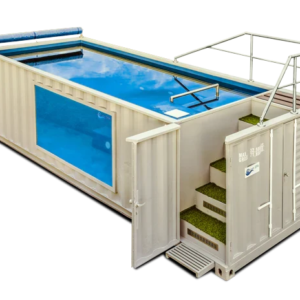 Piscina panorámica contenedor de 6,05 x 2,44 m con ventanal de 5 capas