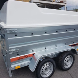 Remolque de dos ejes 750 kg Boro con laterales plegables y basculante